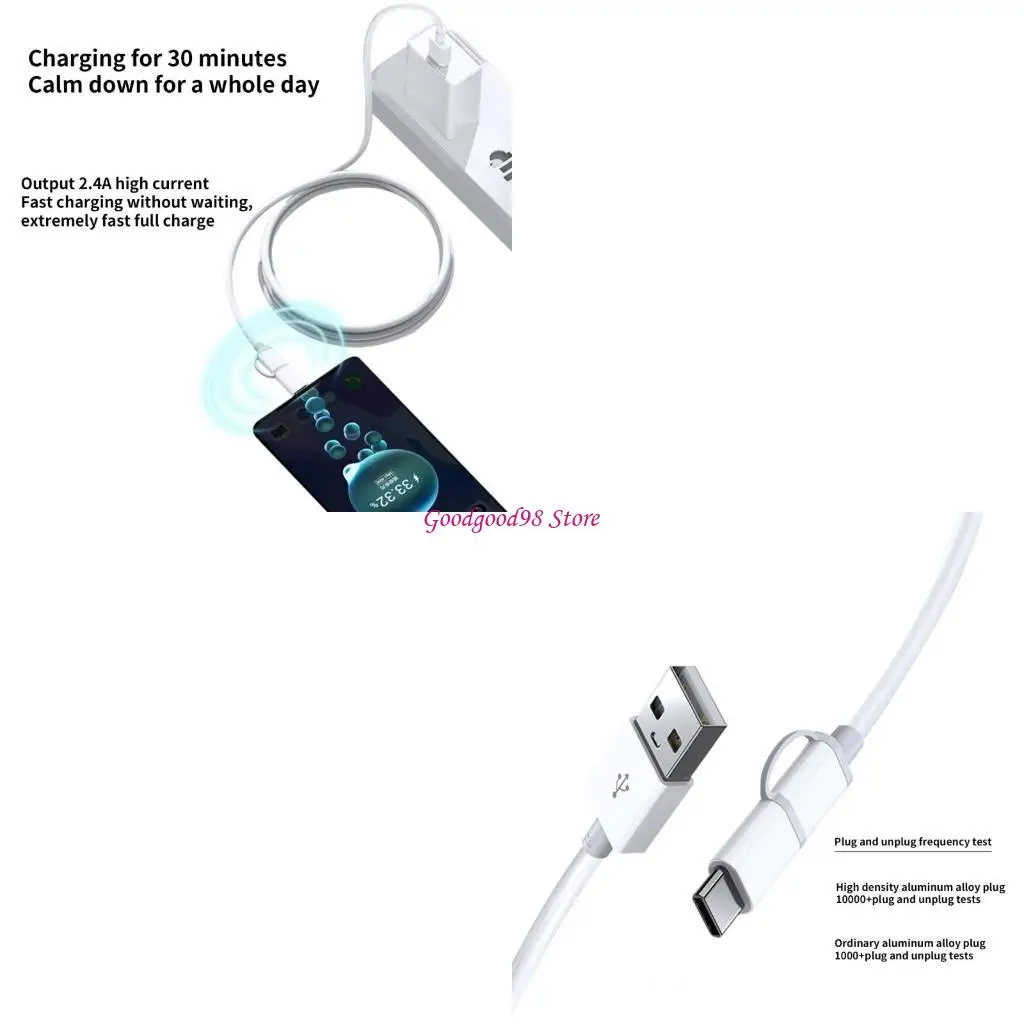 

2 In 1 USB To Type C Micro USB OTG Adapter Charging Data Sync Converter Cable