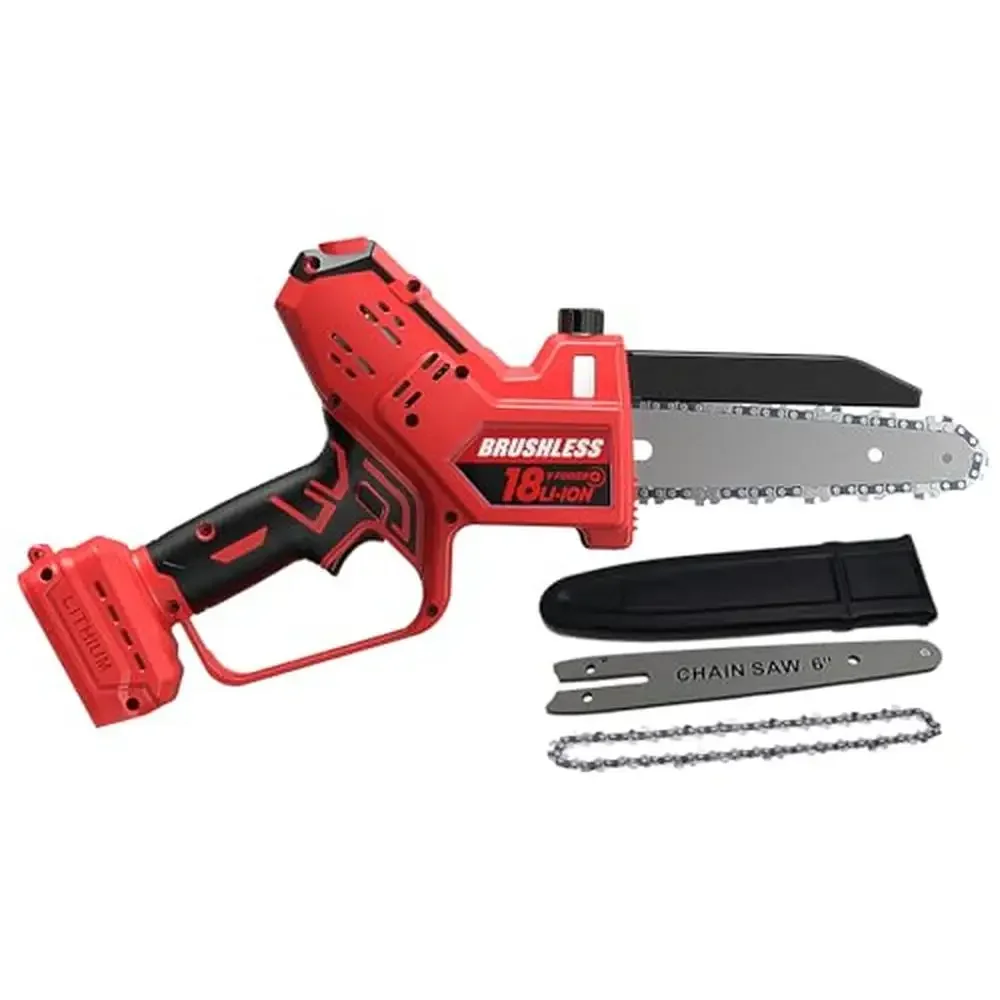 Portable Cordless Chainsaw 2-in-1 Design Auto-Oiling Mini Pruning Saw Battery