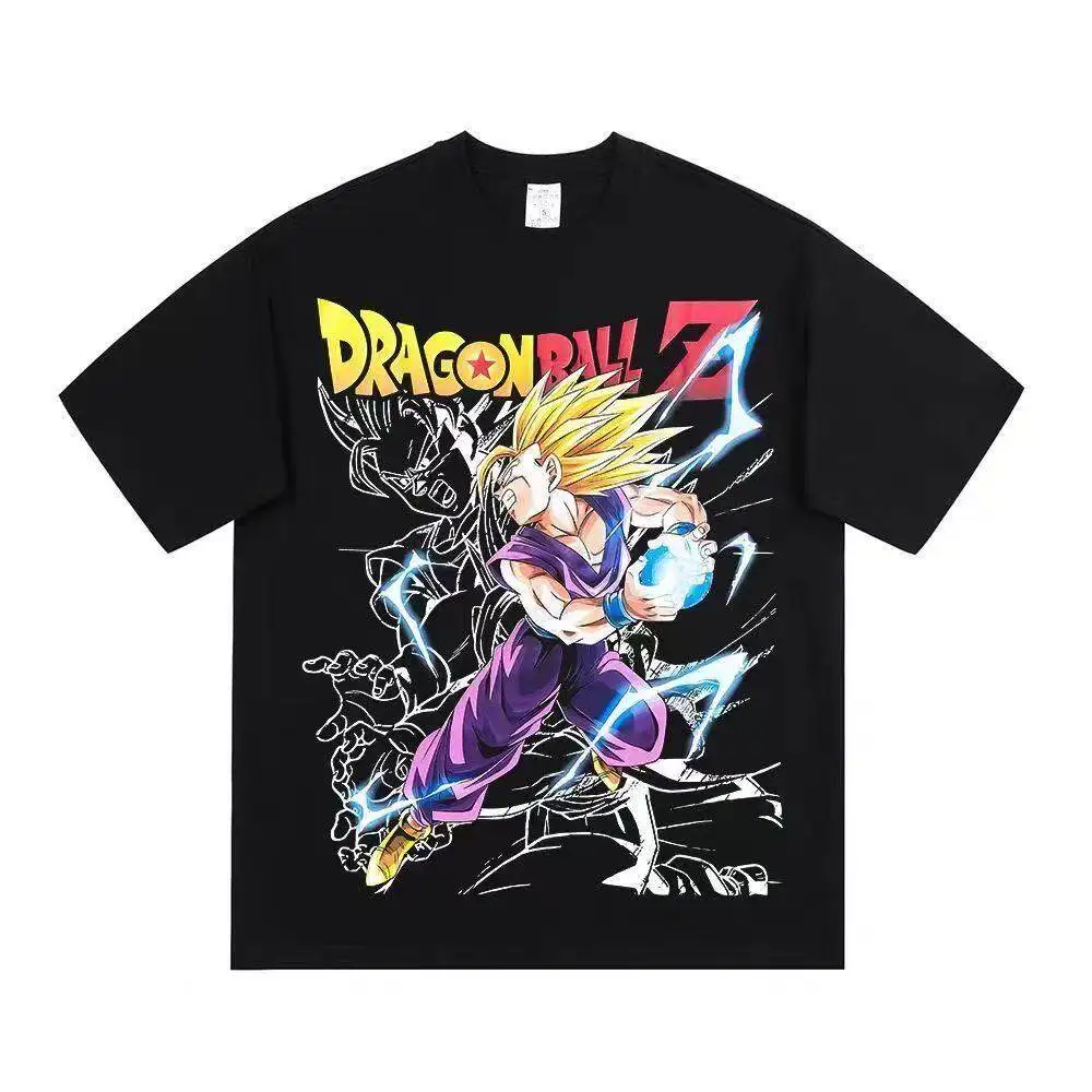 

2026 Dragon Ball Super Saiyan European Print T-shirt, Casual Short-sleeved T-shirt Casual and Comfortable Parent-child Outfit