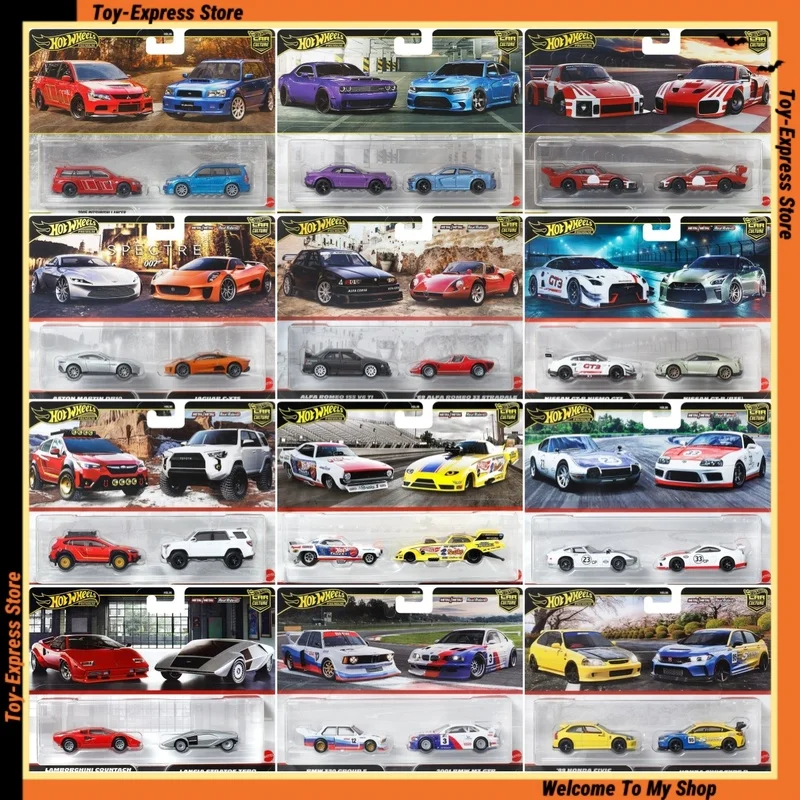 Hot Wheels Premium Car Culture 2-Packs Children Toy Hotwheels 1:64 Car Model Boys Kids Toys Lamborghini BMW Toyota Dodge Porsche