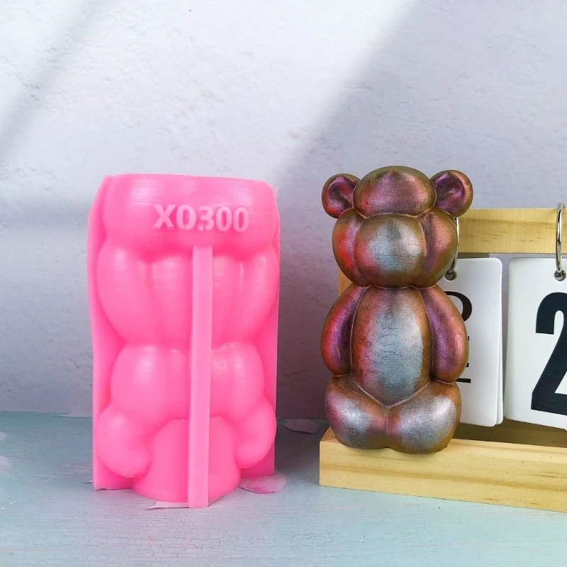 Lovely Bear Silicone Mold for Home Decoration Easy Cleaning Artistics Mold for Handmade Sweets and Craft Supplies