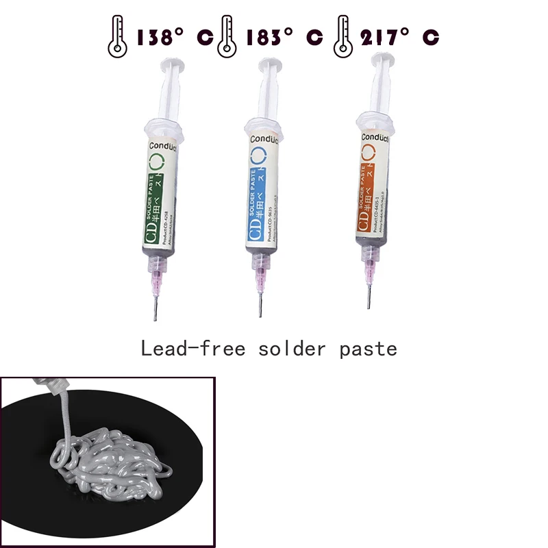 Siringa ad ago senza piombo a bassa temperatura SMT Tin Solder Paste 138 ℃ Flux Sn42Bi58 per saldatura Led SMD Repair pasta per saldatura