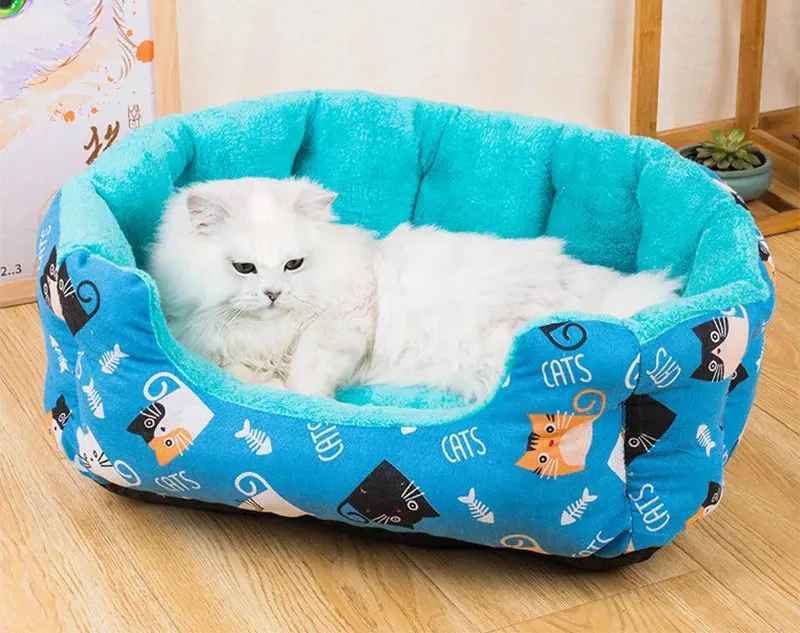 Dog Bed Cushion Sleeping Sofa Cat Bed Round Cpuppy Warm Bed House Soft Long Plush Pet Dog Bed For Small Dogs Cat Nest