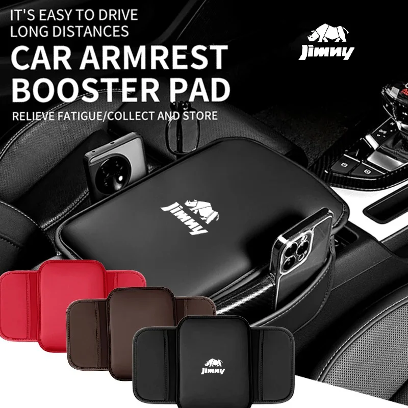Protector de Reposabrazos para Consola Central, Almohadilla de Cuero para Reposabrazos de Coche, Bolsillo de Almacenamiento para Suzuki JIMNY LJ10 LJ20 LJ55 LJ50 LJ80 Sierra XL