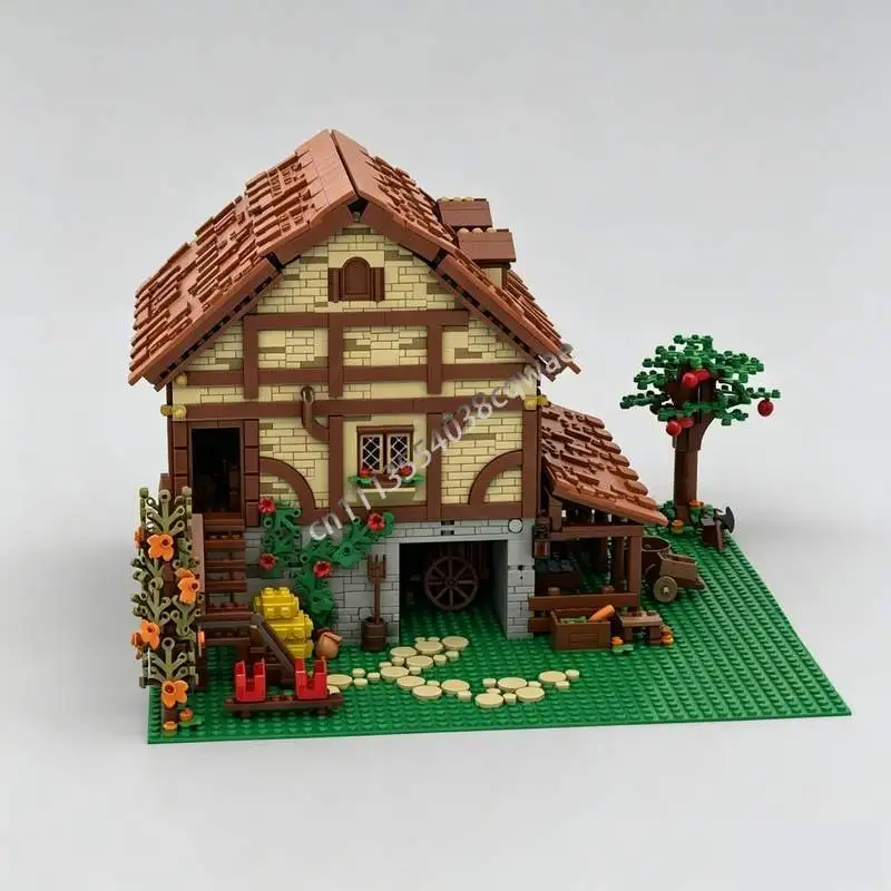2979 Parts Medieval Stables MOC Fantasy Building Model Custom Puzzle DIY Creative Assembly Educational Toy Blocks Gift Display