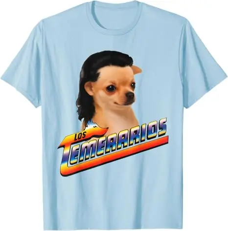 Los Temerarios Hund Lustiges Meme T-Shirt Süßes Y2k Hund Variation Brainrot Grafik Outfit Humorvolle Kunst Neuheit Spruch T-Shirt Streetwear – Detail 4