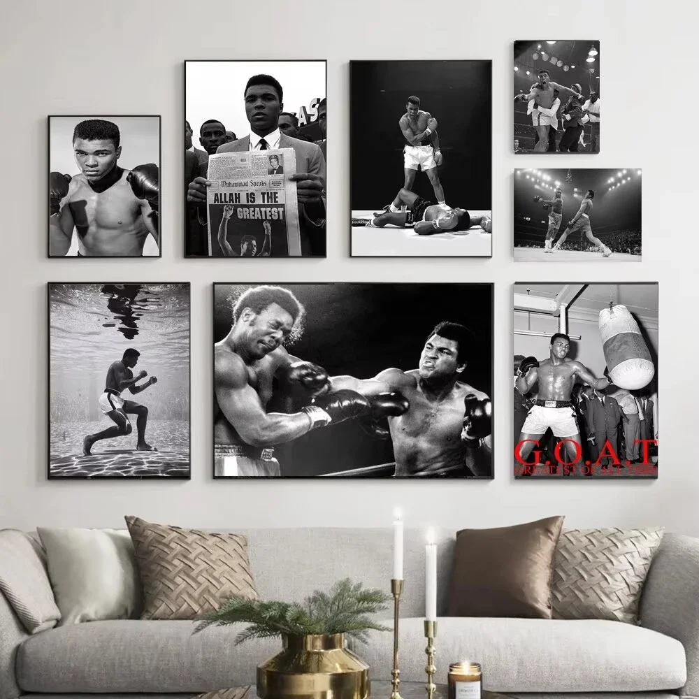 Muhammad Ali Inspirational Boxing Legend Canvas Art Print HD Wall Decor for Living Room Home Office Classic Motivational Poster