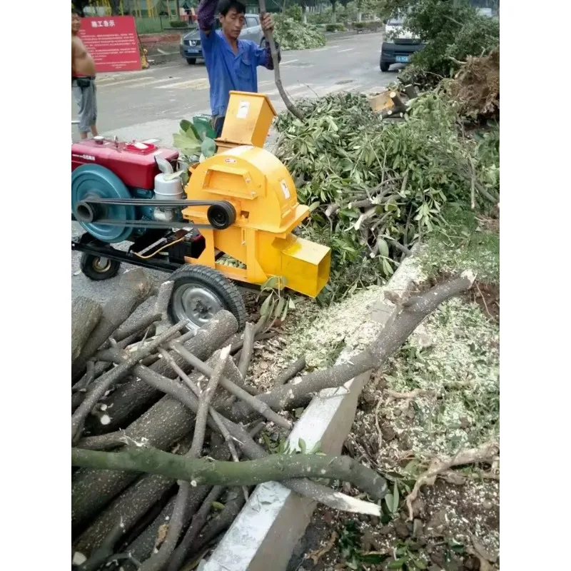 Efficient Motorized Wood Shredder and Tree Chippers High Performance Wood Crusher