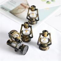 Retro Style Scale Miniature Oil Lamp Dollhouse Accessories Mini Kerosene Lantern Micro Landscape Decor Scene Ornaments