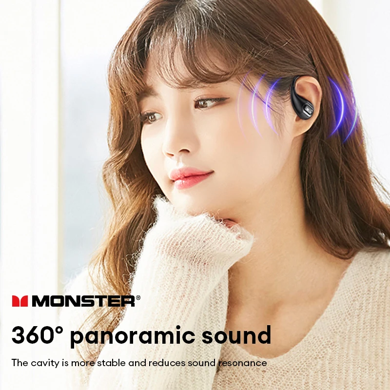 Choice New Monster MH22181 Wireless Bluetooth 5.4 Earbuds IP5X Waterproof Sport Headphones HD Voice Call Long Endurance Earphone