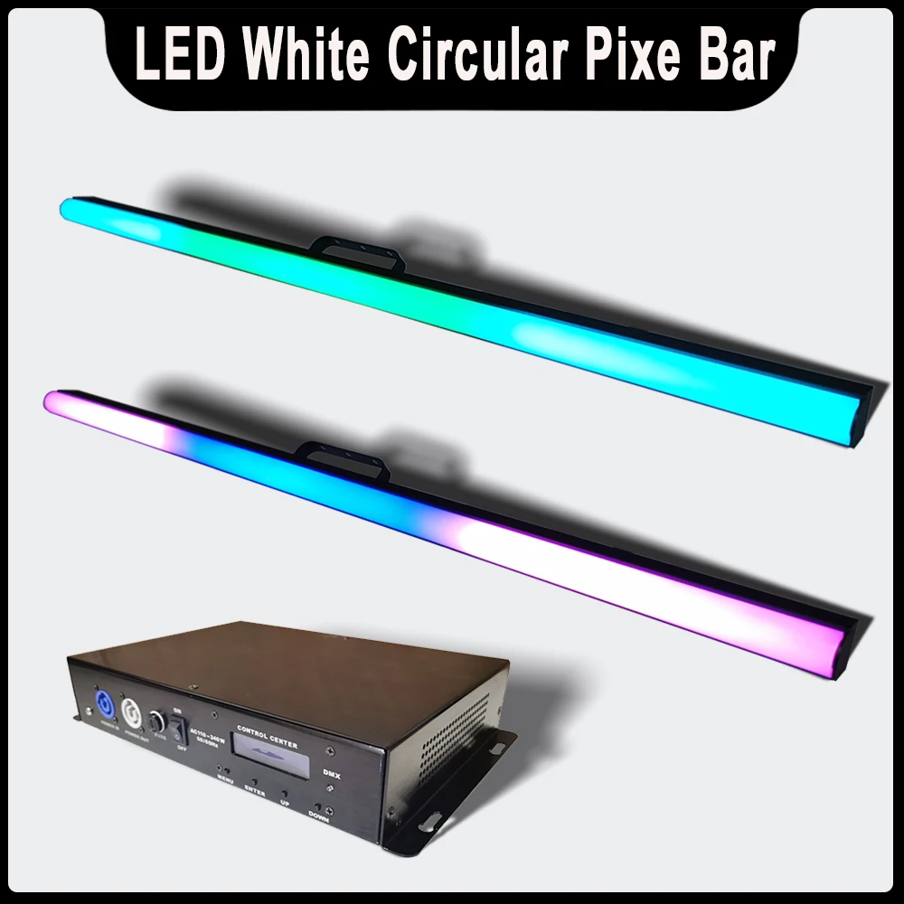 yuer rgb wall washer com controlador led lente circular branca tubo pixel dmx bar light controle individual stage dj dj 4005w 01