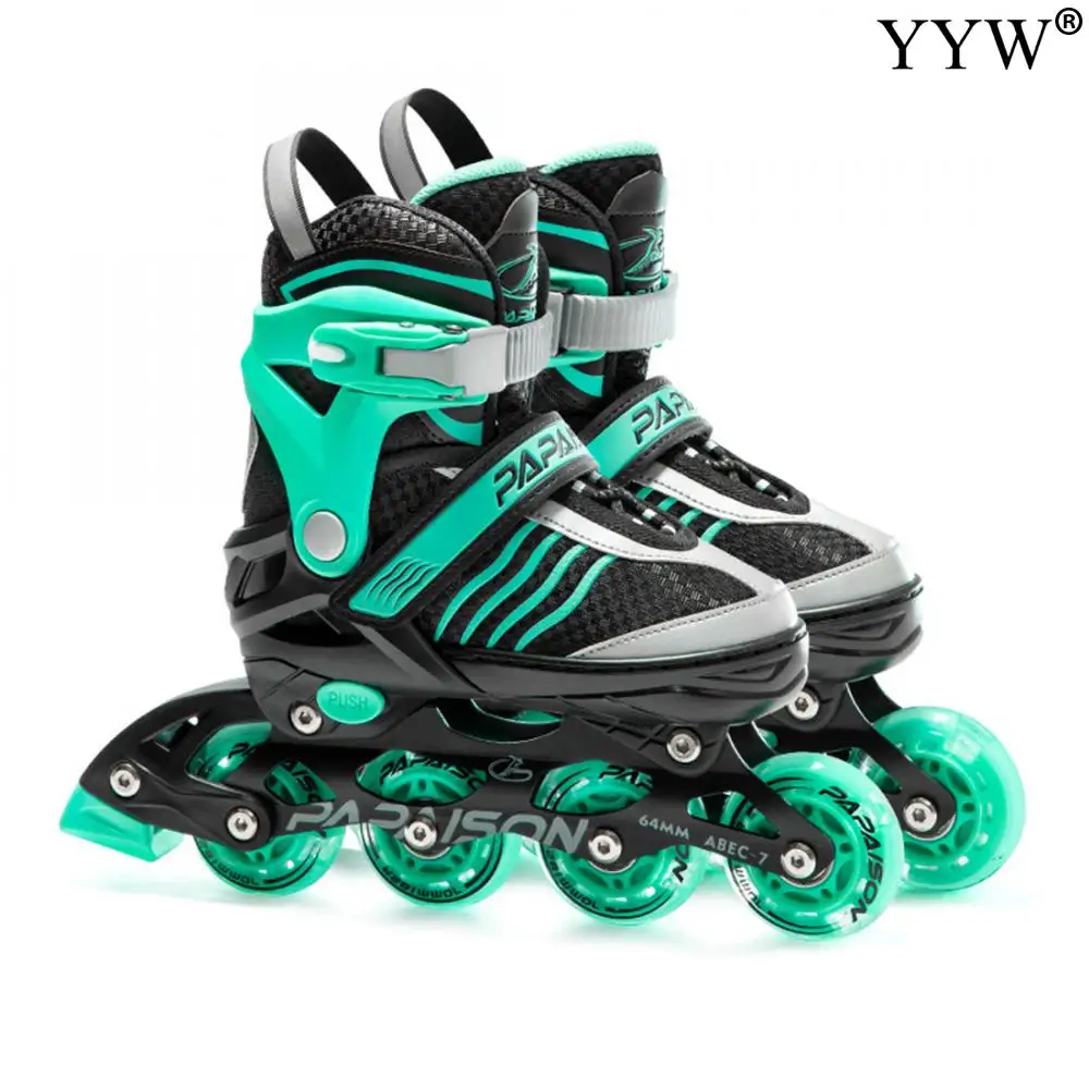 

Kids Adults Roller Skates PVC Adjustable Comfortable Beginner Inline Skates ​For Roller Sneakers Training Scrub Row 4 Wheel