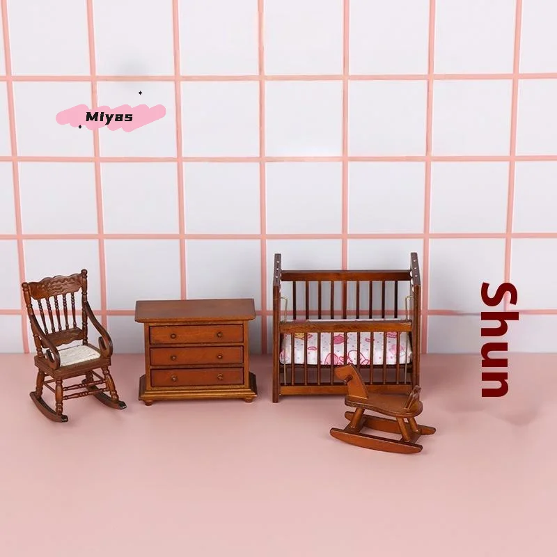 

1 комплект, миниатюрная европейская мебель для спальни, 1:12, кукольный домик, кухонная сцена, кухонный стол, раковина, модель шкафа, игрушки, аксессуары для кукол