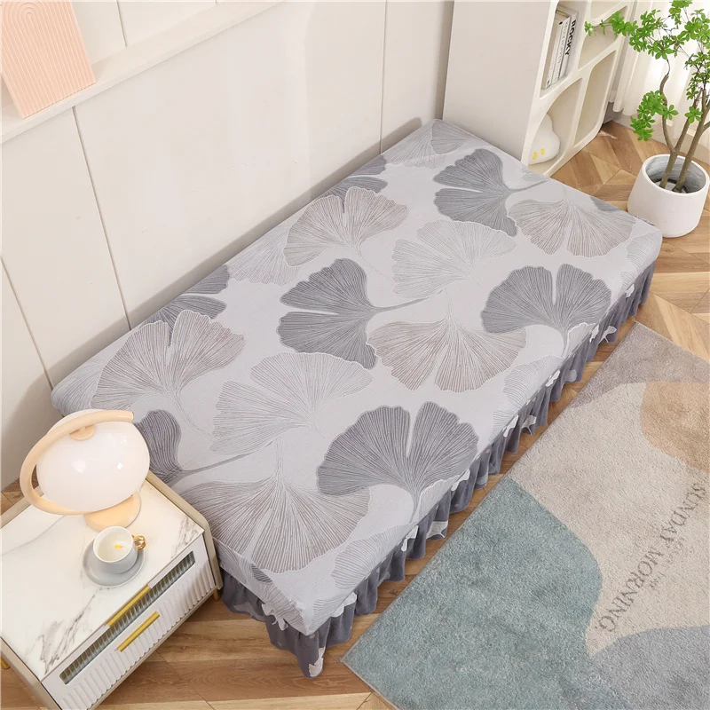 Sofa Bed Cover With Skirt Jacquard Elastic Sofa Covers Adjustable Folding Couch Covers All-inclusive Sofa Cover for Armless Sofa