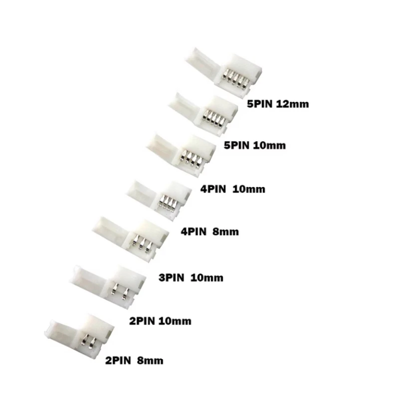 5/10/50 sztuk/partia złącze LED RGB 5pin 10mm 2pin złącze do lutowania swobodnego dla 5050 3528 LED jednokolorowa taśma RGB