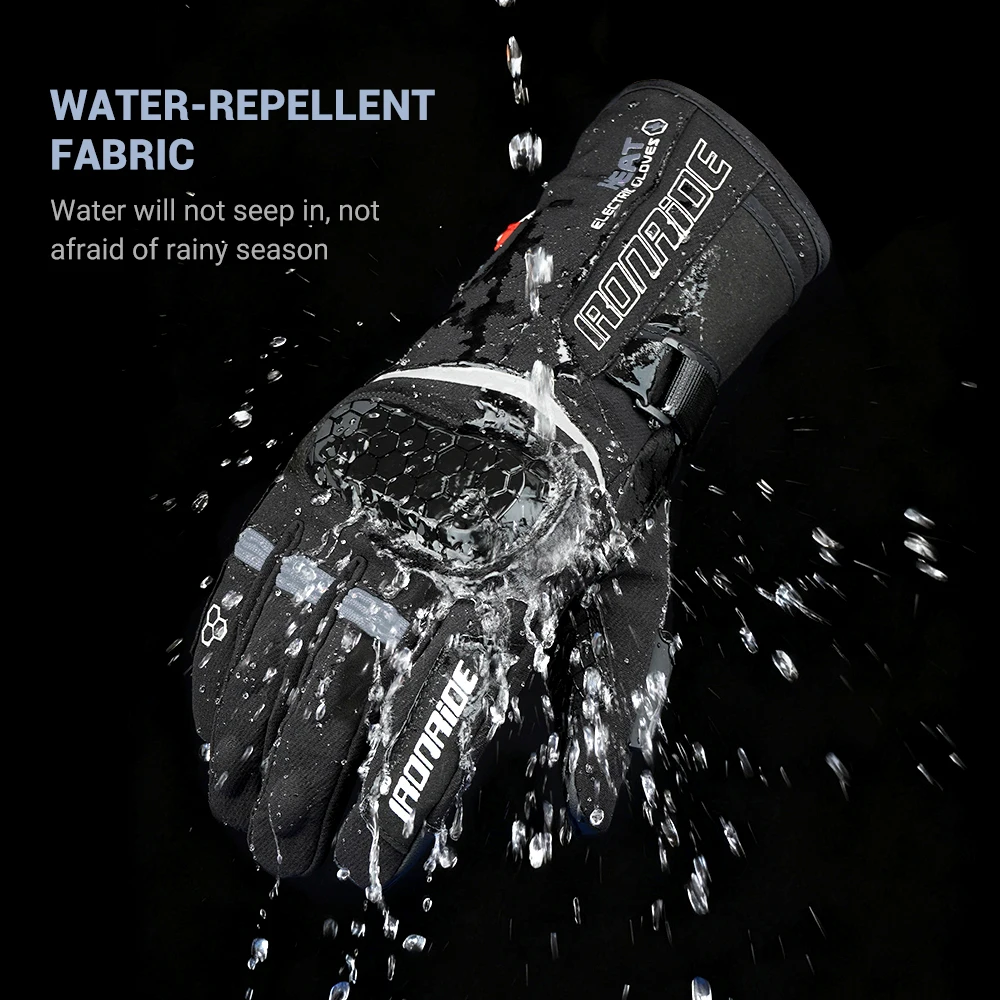 Winter Beheizte Handschuhe Wasserdicht Beheizte Moto Handschuhe 3000mah Wiederaufladbare Motorrad Selbst Heizung Handschuhe Männer