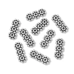 50pcs Tibetan Style 3 Holes 3 Strands Spacer Bars Separator Connector for Jewelry Making Accessories Finding 15x6x1.5mm