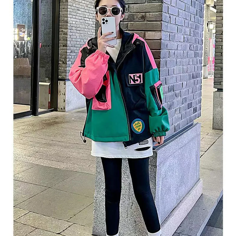 New Trendy Oversize Quilted Coat Women 2024 Spring Autumn Streetwear Loose Hooded Short Jacket