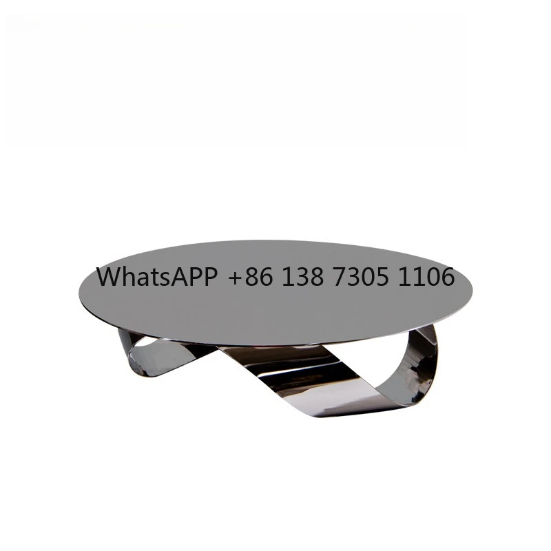 

Modern simple stainless steel storage mirror tray model room home dining table coffee table soft decoration