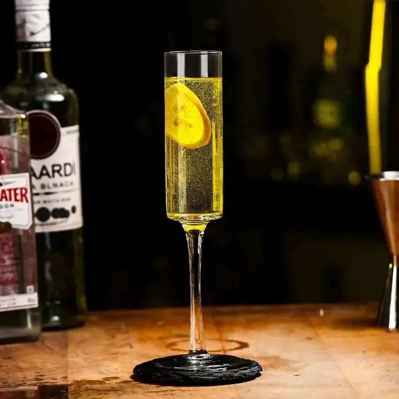 180ML Creative Cylinder Champagne Glass High Footed Glass Specially Made Cocktail Red Wine Glass Bar Party Drinking Utensils