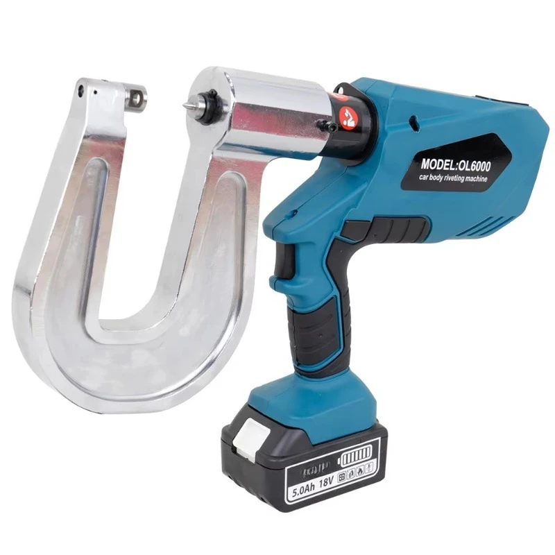 OL6000 الكهربائية الهيدروليكية الذاتي ثقب المبرشم بندقية 150 مللي متر عمق آلة التثبيت لمعدات إصلاح الجسم الألومنيوم #1