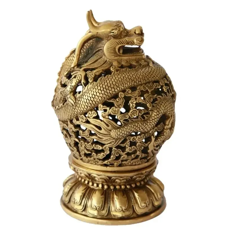 

CHINA BRASS BRONZE COLLECTABLE CARVED DRAGON INCENSE BURNER metal crafts Home decoration