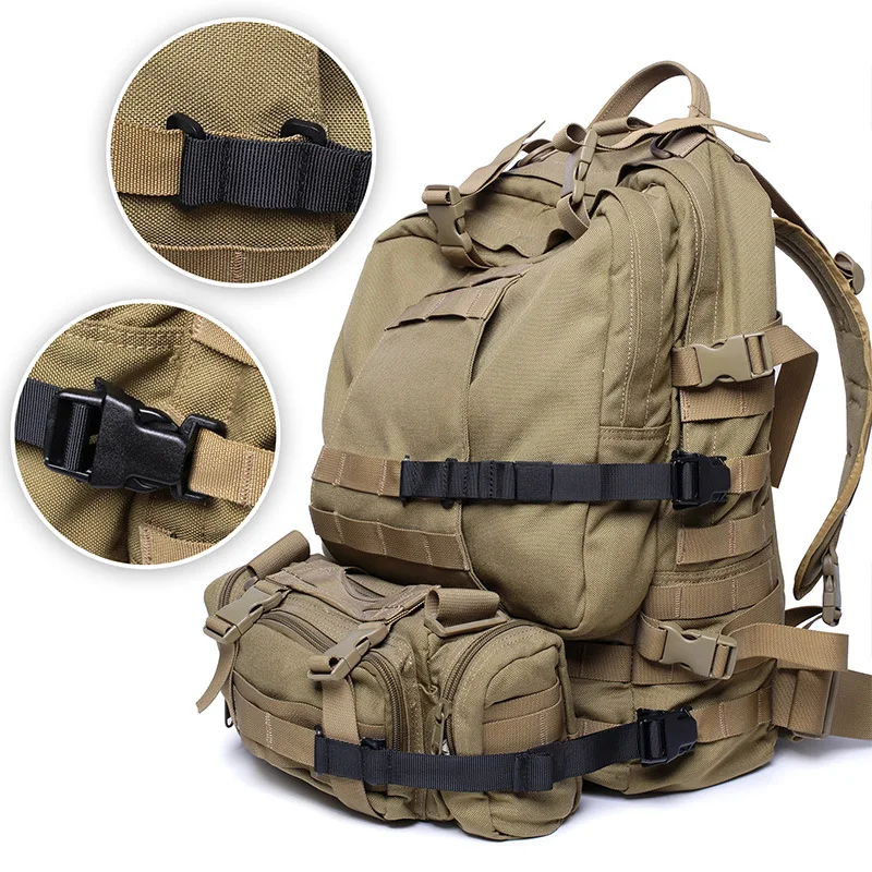 Correias De Compressão Molle com Clipes De Fivela, Tactical Gear, Mochila, Acessório De Bagagem, 4Pcs