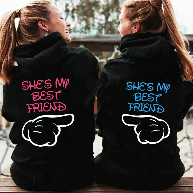 She\'s My Best Friend Women\'s Zipper Hoodie Autumn Winter Sweatshirt Streetwear Best Friend Bestie Matching BFF Women\'s Clothing