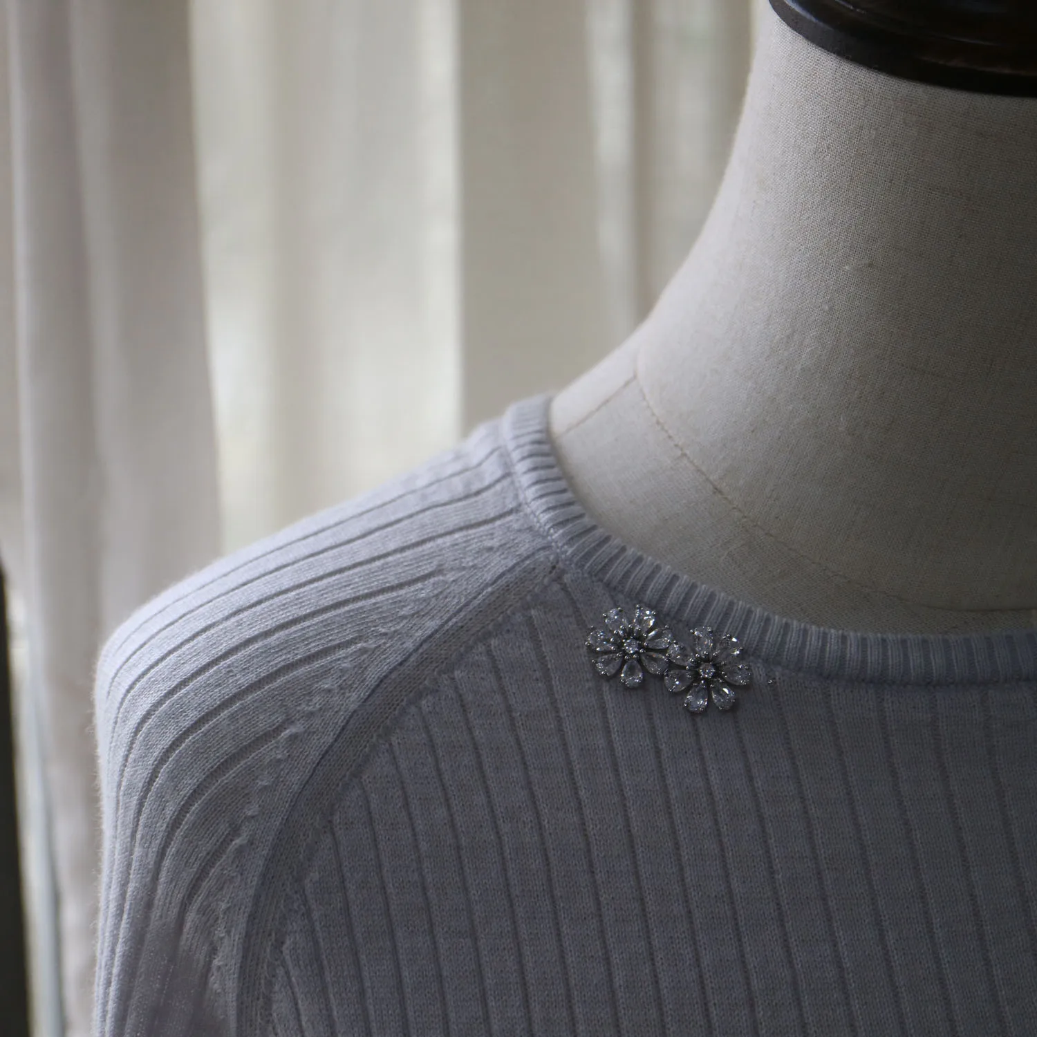 5pc Luxury Crystal Buttons Rhinestone Cubic Zirconia Button for Clothes Decorative CZ Sewing Cashmere Knit Cardigan