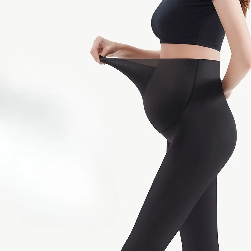Leggings finas para maternidade, sem costura, suporte para barriga, verão, calças de yoga, casacos, prontos para gravidez, leves e elásticos