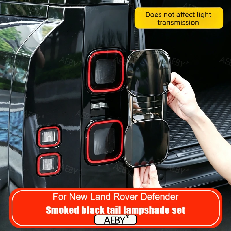 For New Land Rover Defender 90/110 2026 Black smoke tail lampshade ABS Tail light cover smoked black tail light shell exterior