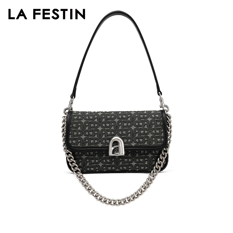 LA FESTIN 2024 New Bag Original Shoulder Crossbody Bag Square Bag Handbag Women Chain Bag A-line door Series free shipping