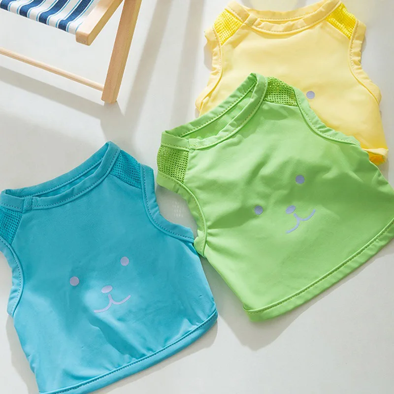

Candy Color Dog Clothes Summer Ice Silk Cool Pet Undershirt Spring and Summer New Puppy Short Two-legged Clothing