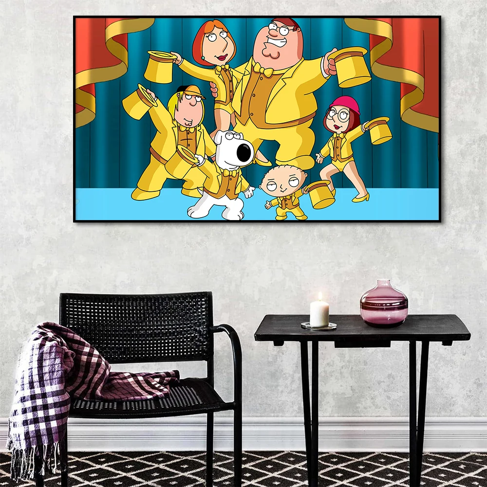 Family Guy Poster Modern Cartoon Wall Art Canvas Painting Print Funny Picture for Living Room Playroom Child Home Decor Cuadros