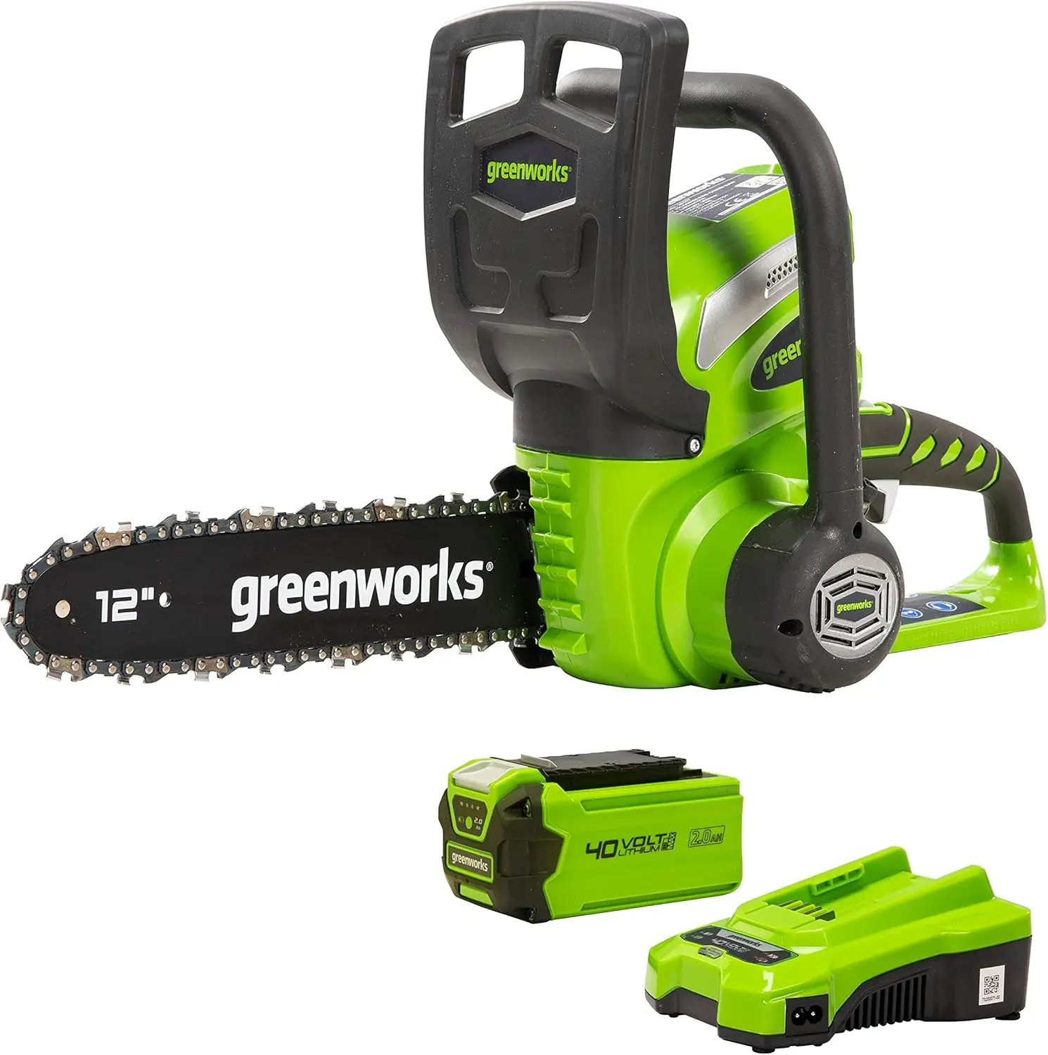 

40V 12inch Chainsaw Battery Charger Included No cord no gas no oil and maintenance Electric start less vibration