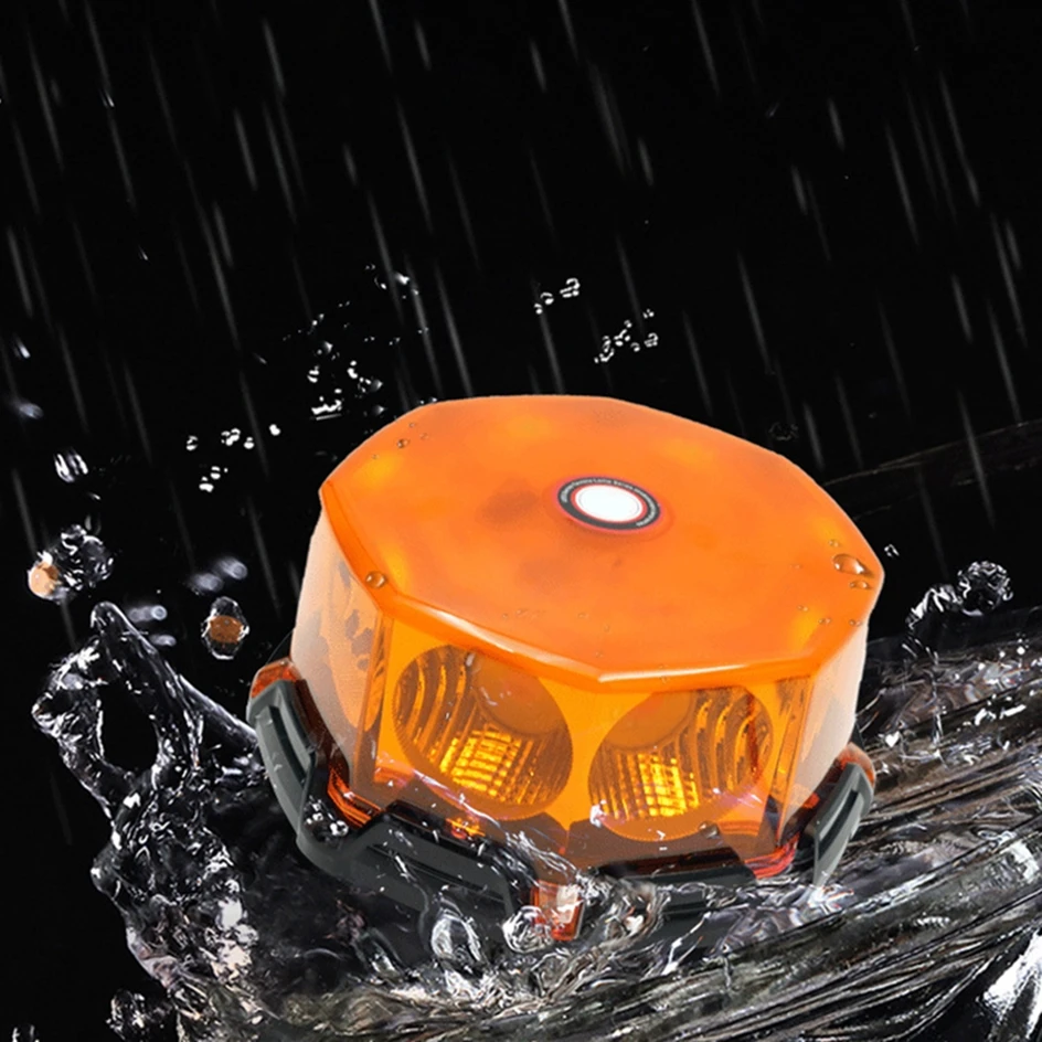 Amber COB Car roof Flashing Warning Light Vehicle Strobe Signal Lamp Police Emergency Lights Beacon with Magnetic Mounted 12/24V