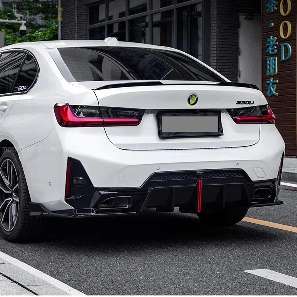 Alerón trasero para BMW Serie 3 G20 m-sport, kit de carrocería de estilo VTEN, faldón lateral delantero de caballero negro, difusor de rejilla trasera, 2023, 2024