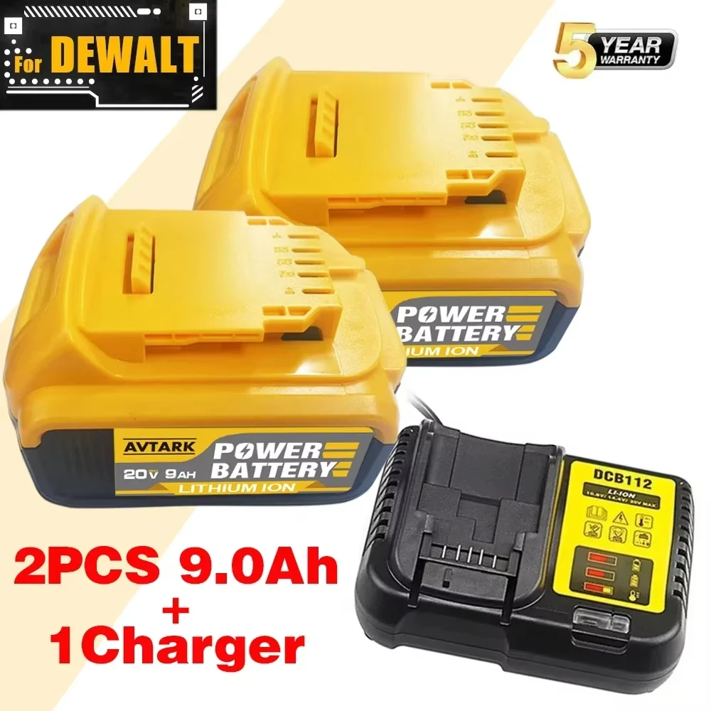 

NEW Original for dewaIt Battery, 20V 9.0Ah 12.0Ah MAX for DCB205 DCB206 DCB209 DCB182 Power Tool with Charger