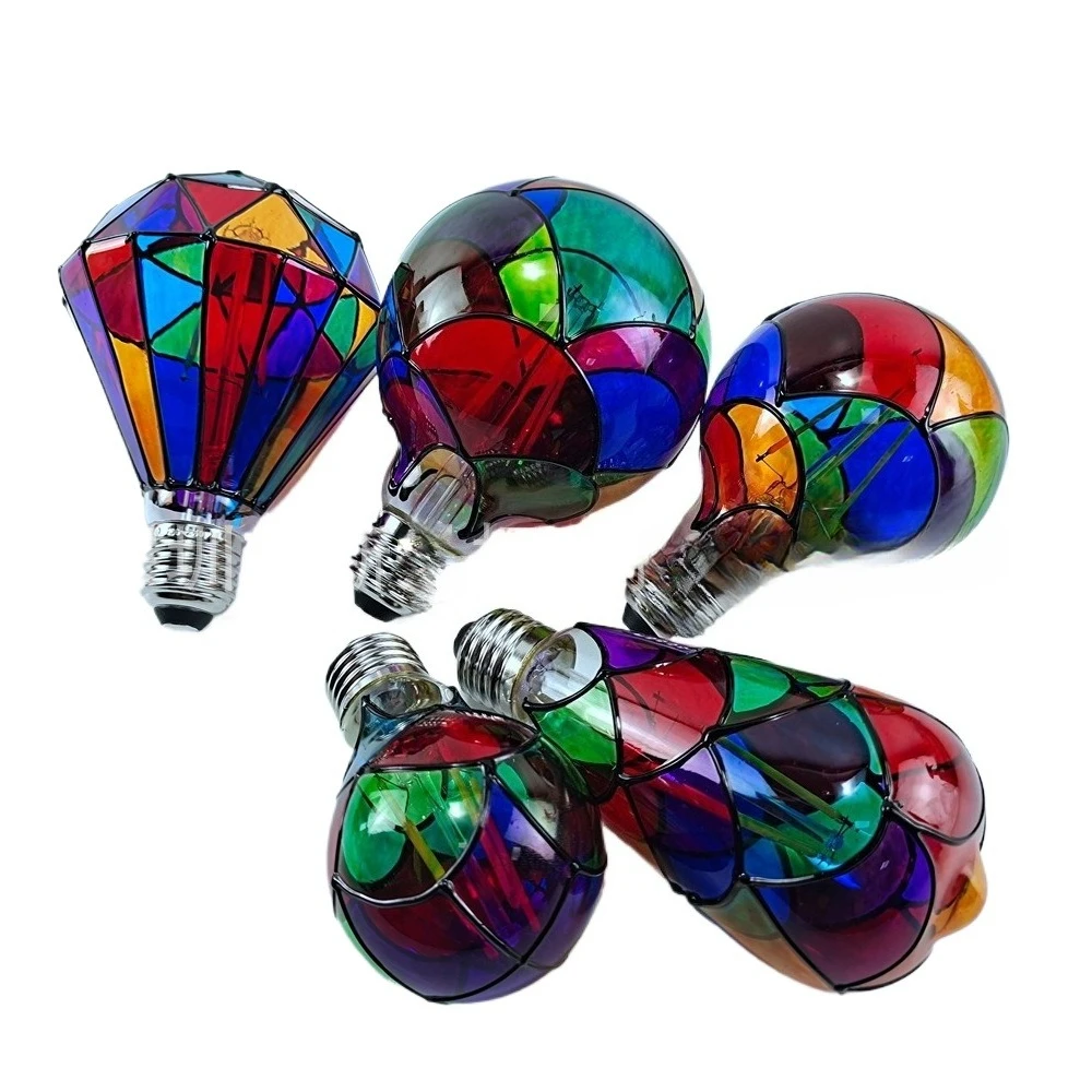 

DIY Holiday Home Decoration Light Color ST64 G80 G95 G125 4W 220V 2700K Edison Painted Dining Room Bedroom Light