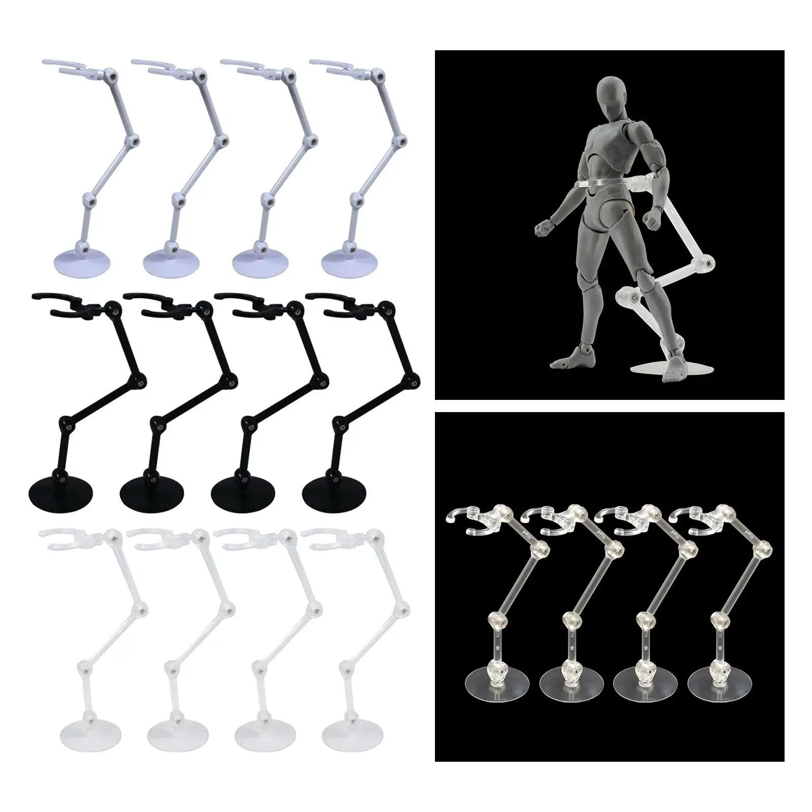 4x قاعدة عمل تدعم حامل قوي لدمية 1/144 روبوت موديل 6 بوصة