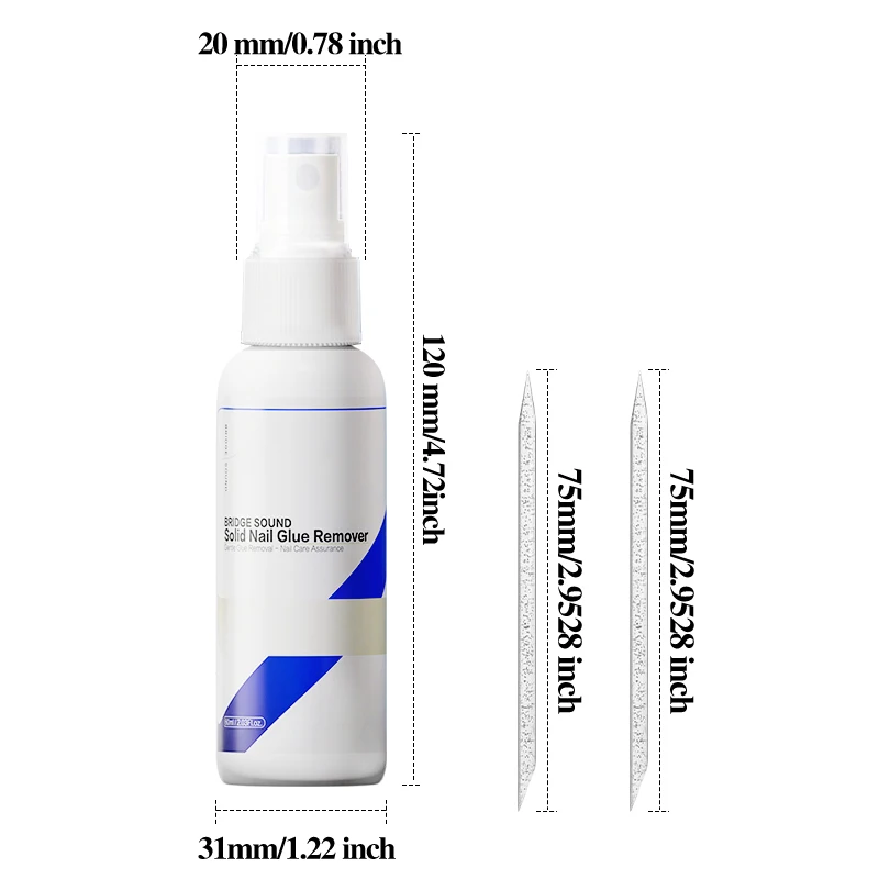 بريدج ساوند 60 مل مزيل غراء الأظافر الصلب | 15S إزالة سريعة | رافع كريستال برو | طقم مانيكير الصالون والمنزل #2