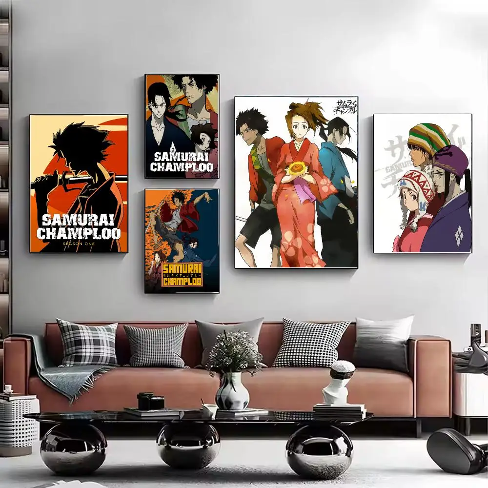 Anime S-Samurai Champloo Poster Stylish Wall Art Print for Living Room Bedroom Study Office Café Home Decor Modern Gift