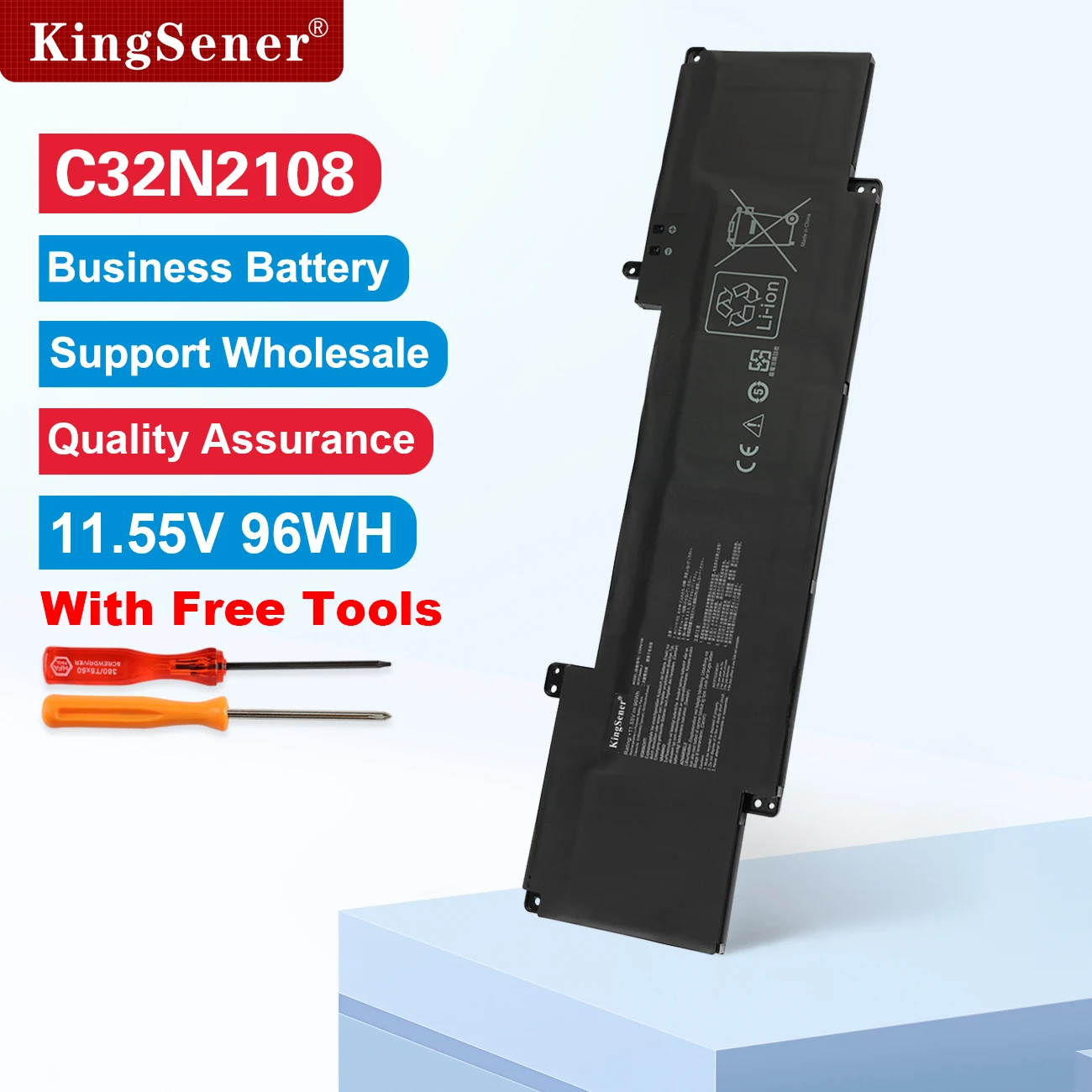 

KingSener C32N2108 Laptop Battery For ASUS ZENBOOK PRO 16X OLED UX7602 UX7602VI UX7602ZM Series 11.55V 96WH Free Tools