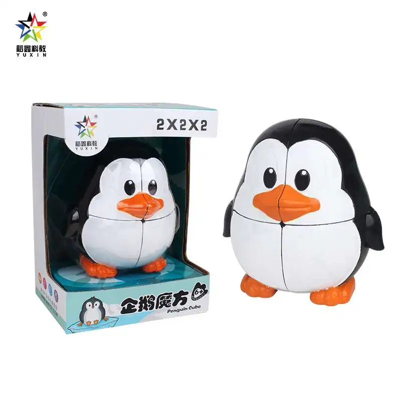 YuXin 2x2 pegatina de Cubo de Animal divertido Cubo de velocidad rompecabezas profesional juguetes regalo para niños Cubo mágico 2x2 Cubo de Animal