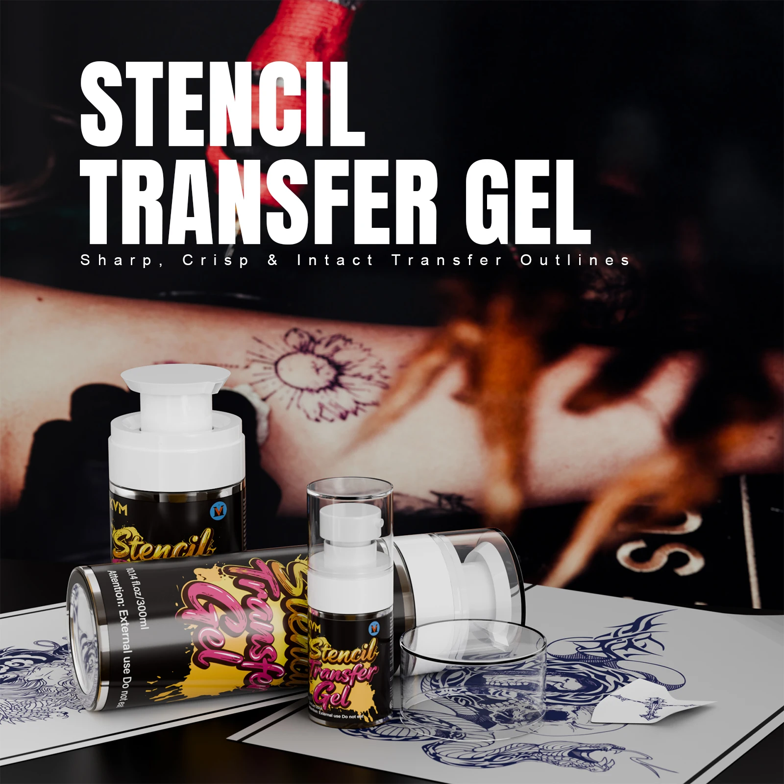 KVM 30/180/300ML Tattoo Transfer Gel Material Thermal Copier Tattoo Template Pattern Transfer Paste Tattoo Supply Accessories