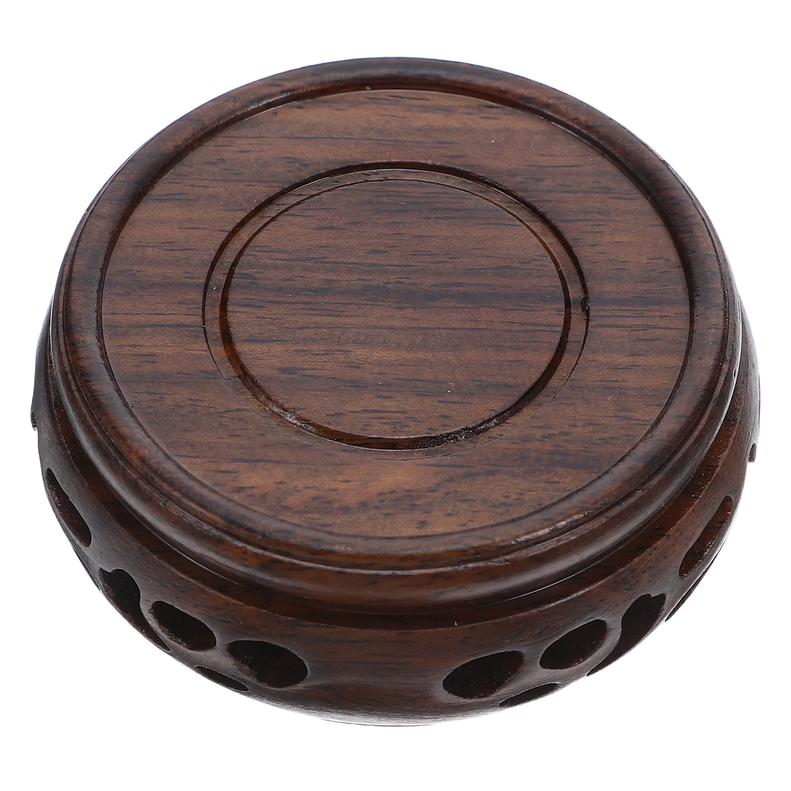 

Round Wooden Base Vintage Display Stand Stable Pedestal for Vases Teapots Fish Bowls Aquarium Decoration Small Wood Riser Stand