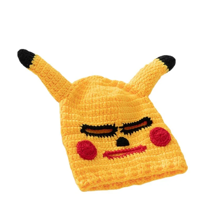 Zabawne kapelusze cosplay na Halloween, ręcznie robione na szydełku unisex, maski-kapelusze, urocze, personalizowane wełniane opaski na głowę, ręcznie robione na imprezę wieczorową.