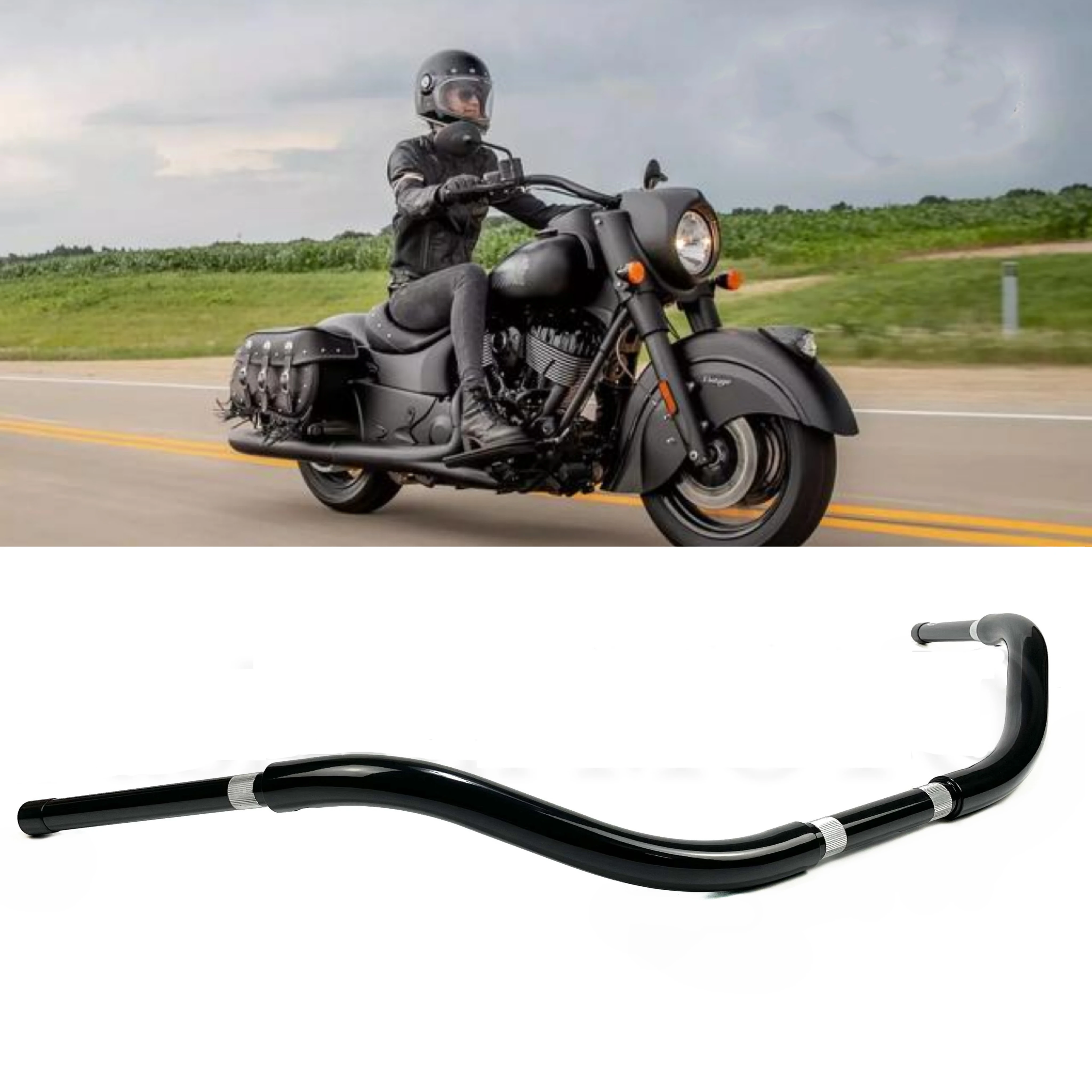 

Motorcycle Beach handlebar 1-1/4 inch handlebars for Indian Scouts Hussar Bobber MOTO Customized Accessories