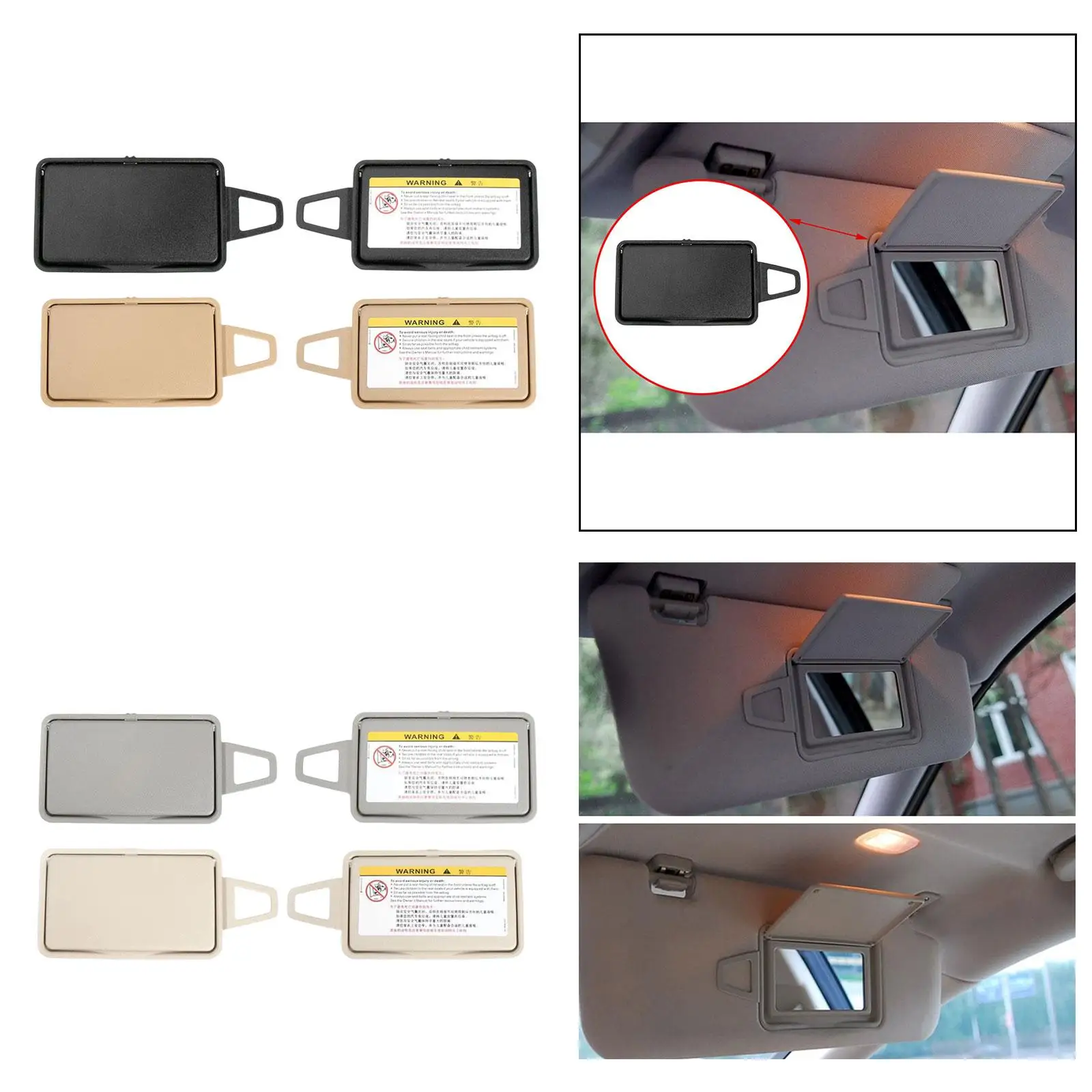 

Automotive Replacement Sun Visor Sunshade Mirror Cover High Quality ABS PC for Mercedes Benz E Class W