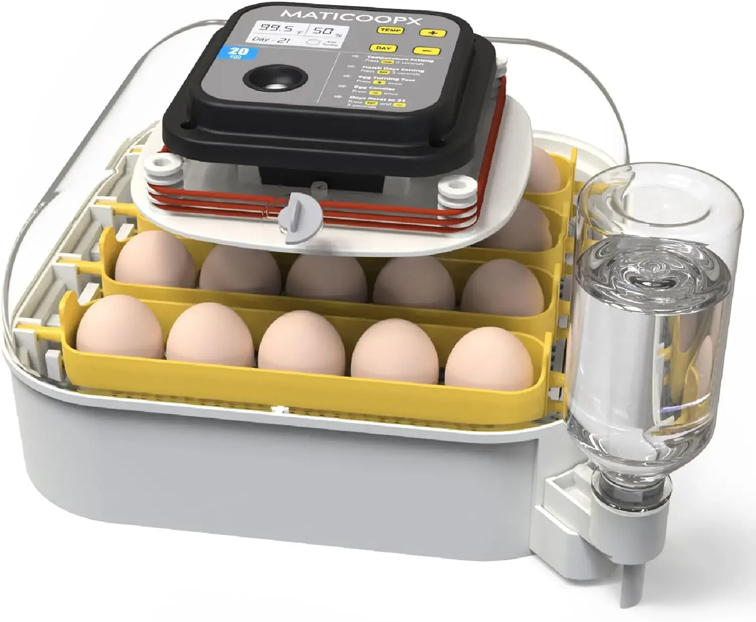

20 Egg Incubator With Humidity Display Egg Candler Automatic Turner For Hatching Chickens